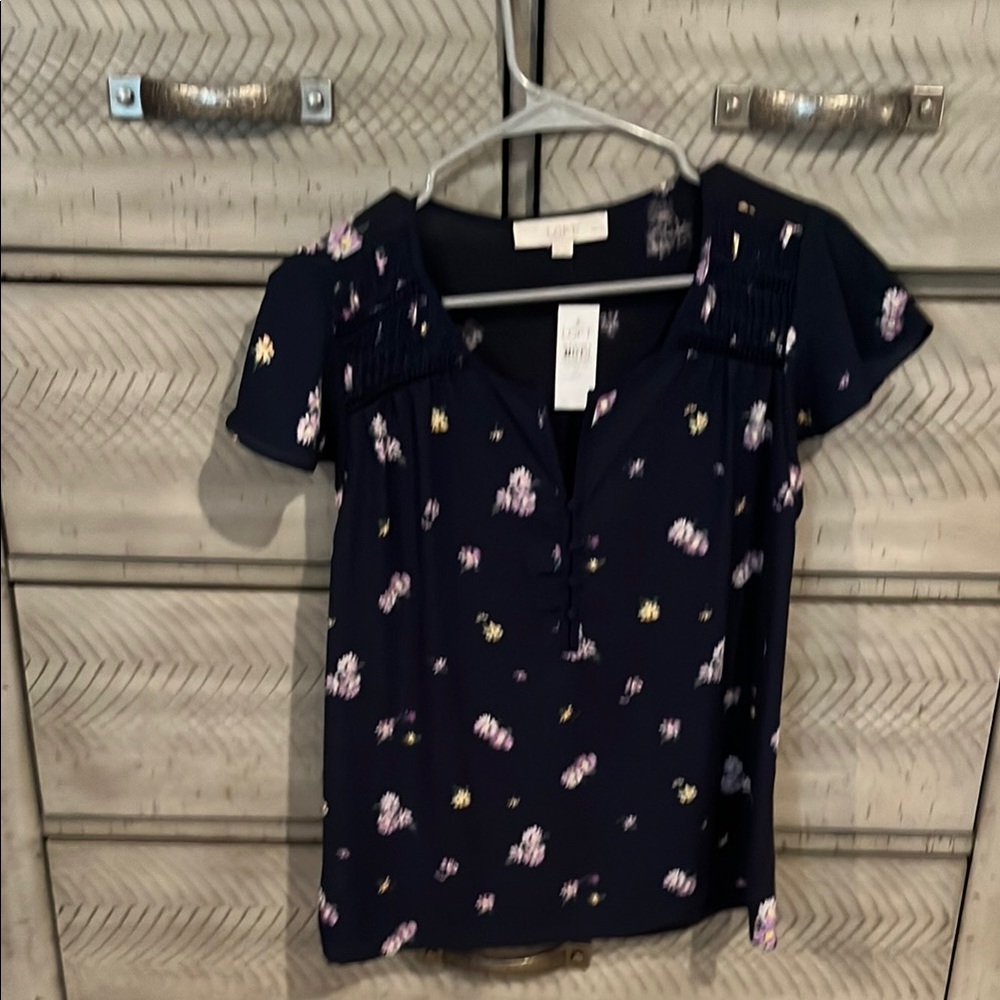 LOFT Blue  Short Sleeve Blouse